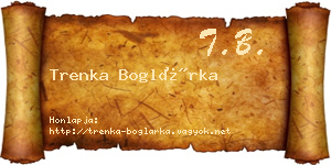 Trenka Boglárka névjegykártya